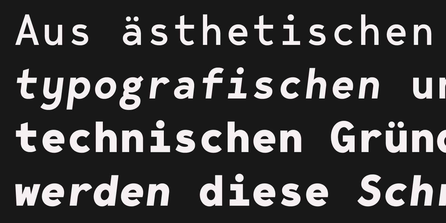 Beispiel einer Bergen Mono Regular-Schriftart